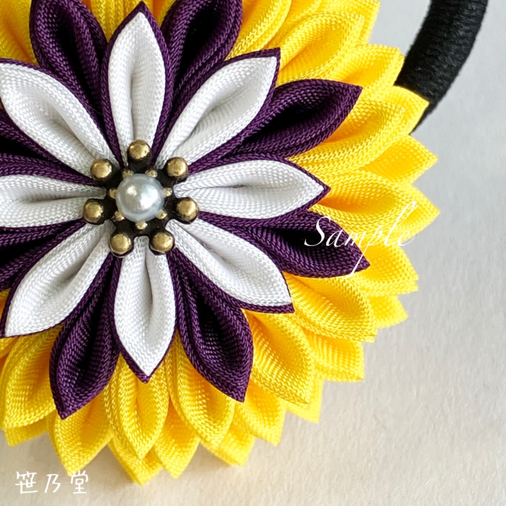 つまみ細工 ヘアゴム〜HALLOWEEN MOON〜