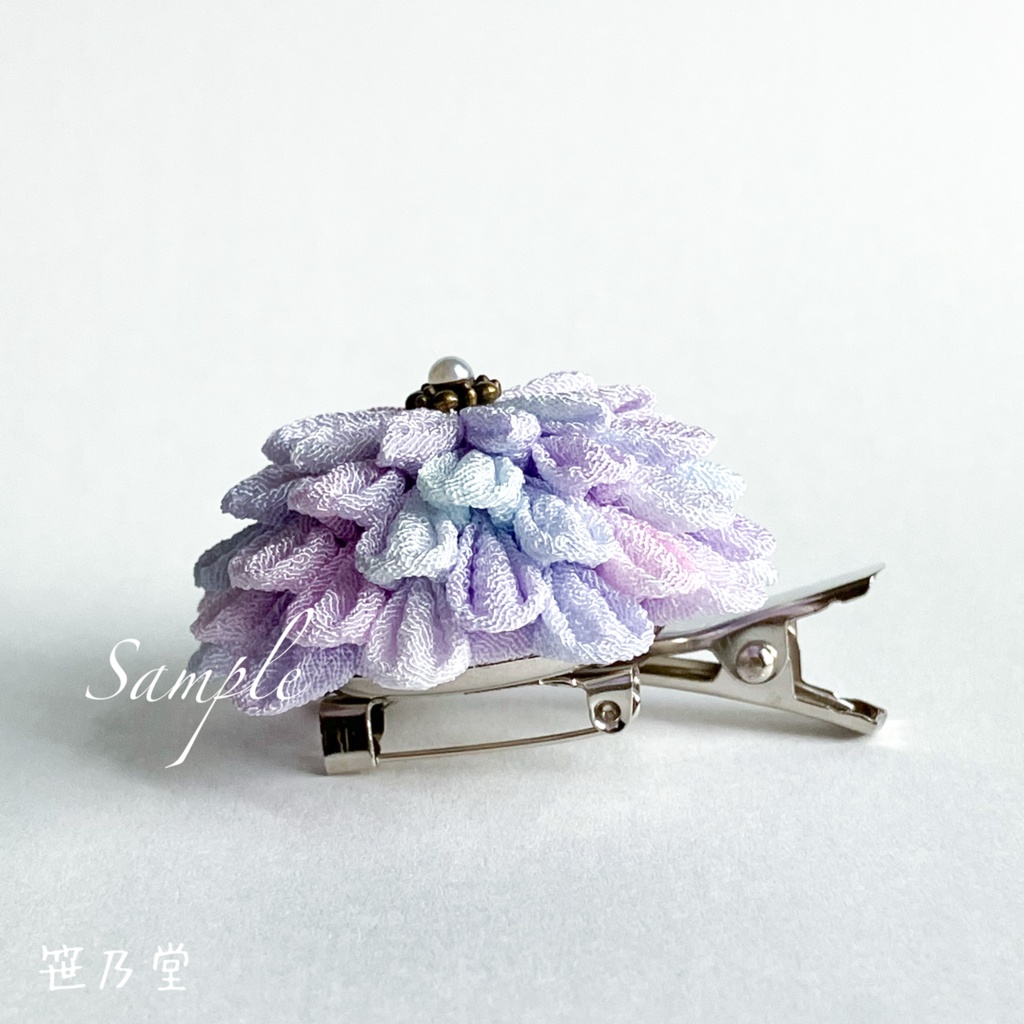 つまみ細工 和のクリップ〜手毬花〜