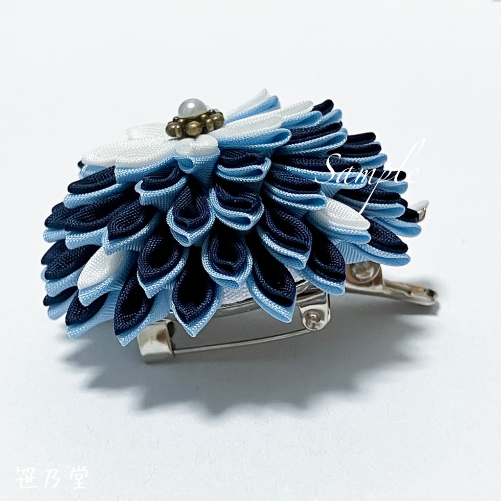 つまみ細工 和のクリップ~黒南風〜