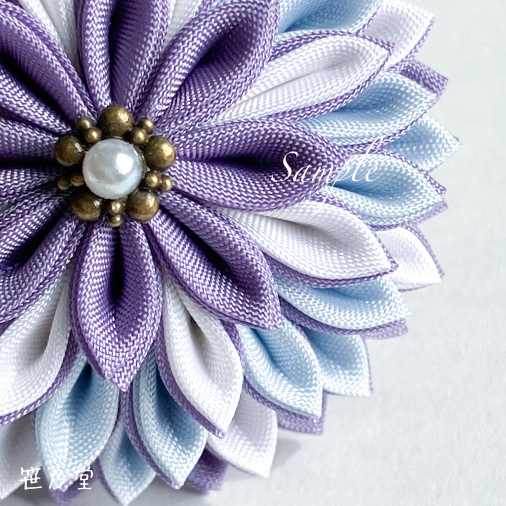 つまみ細工和のクリップ~花氷室~