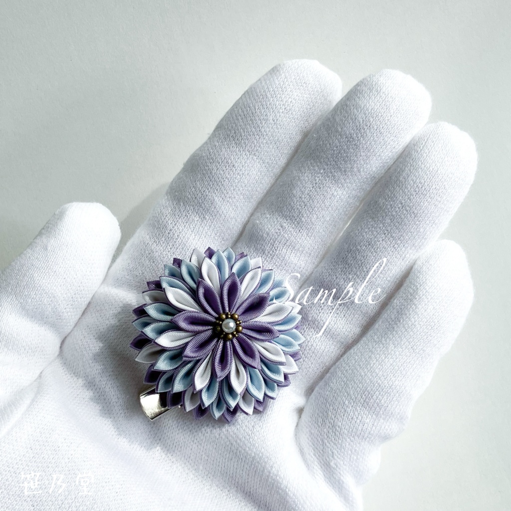 つまみ細工和のクリップ~花氷室~