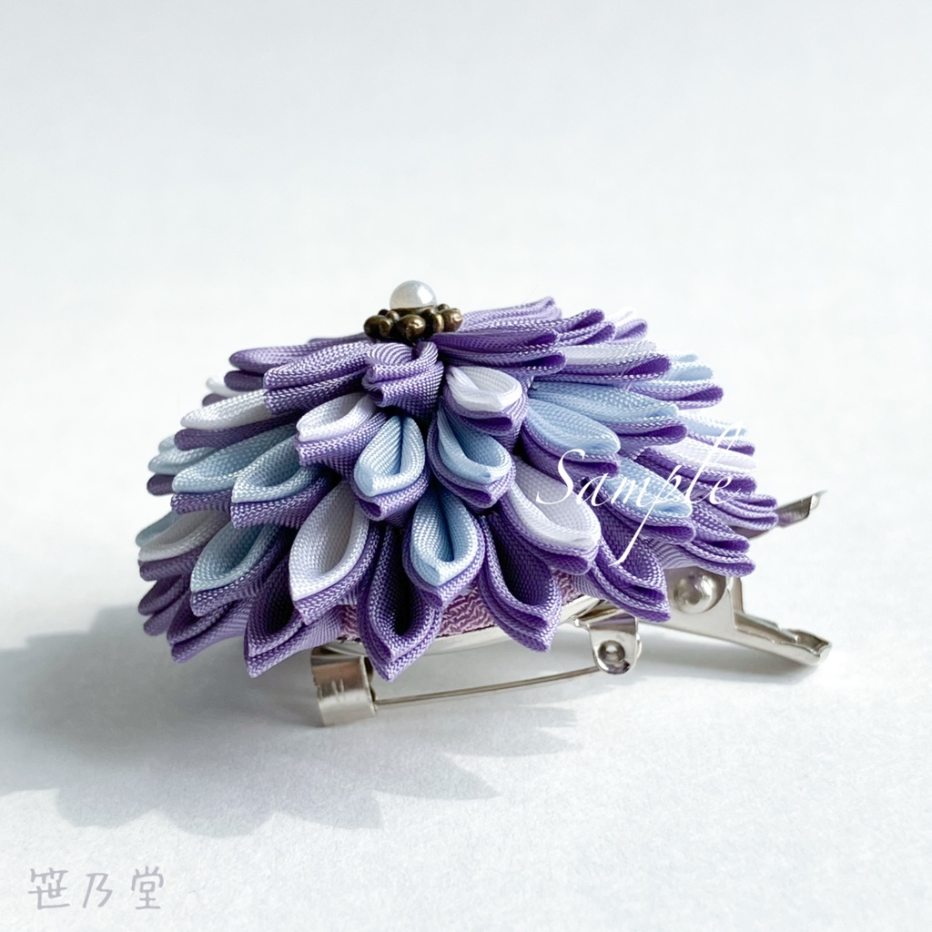 つまみ細工和のクリップ~花氷室~