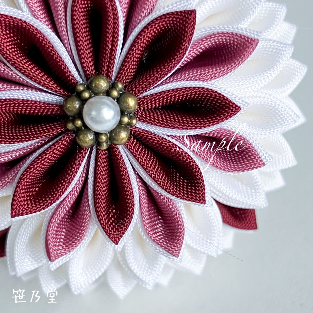 つまみ細工 和のクリップ〜新霞〜