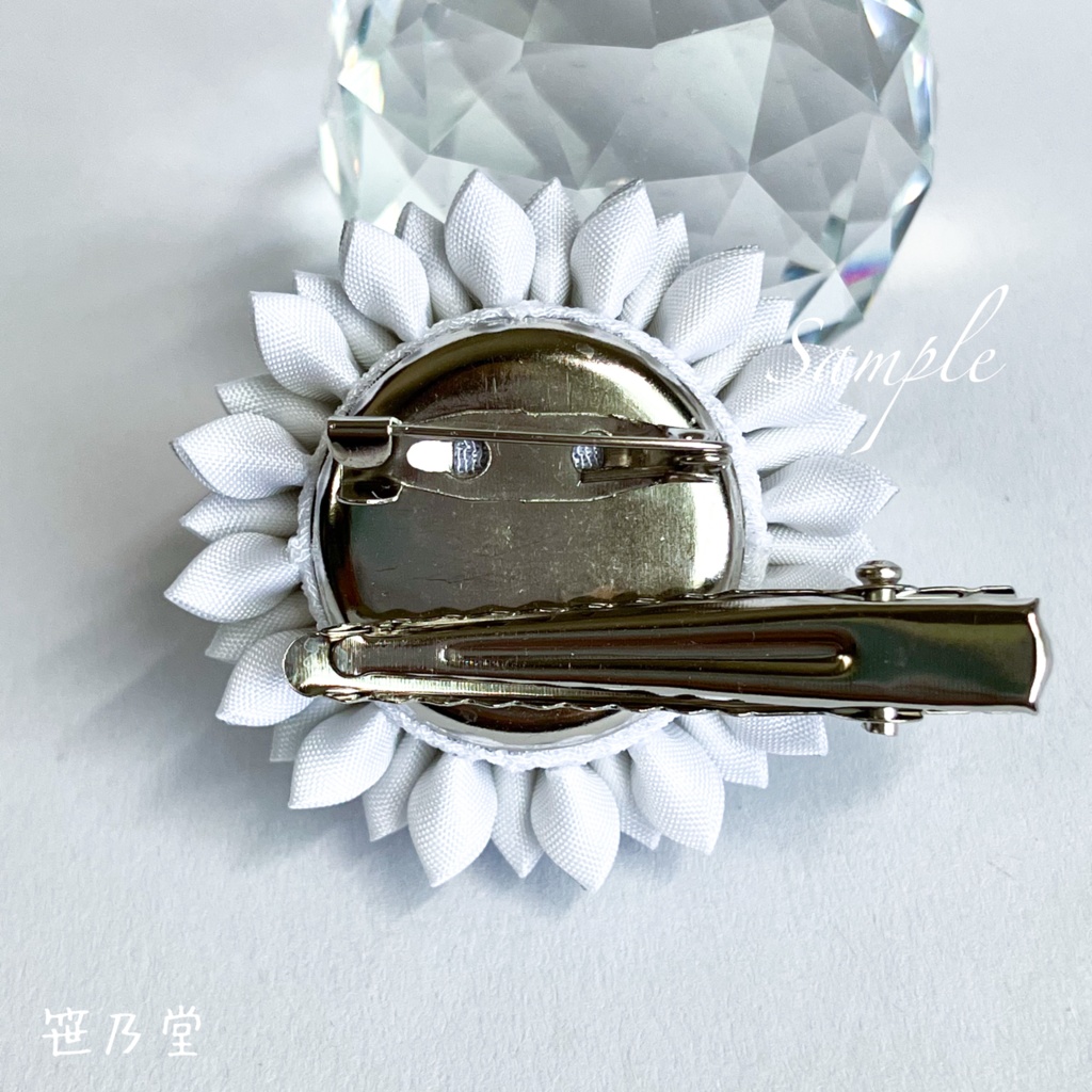 つまみ細工 和のクリップ~銀~