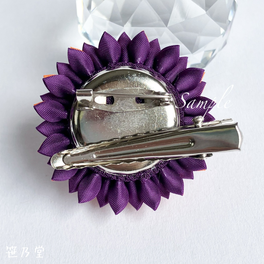 つまみ細工 和のクリップ〜HALLOWEEN ORANGE〜