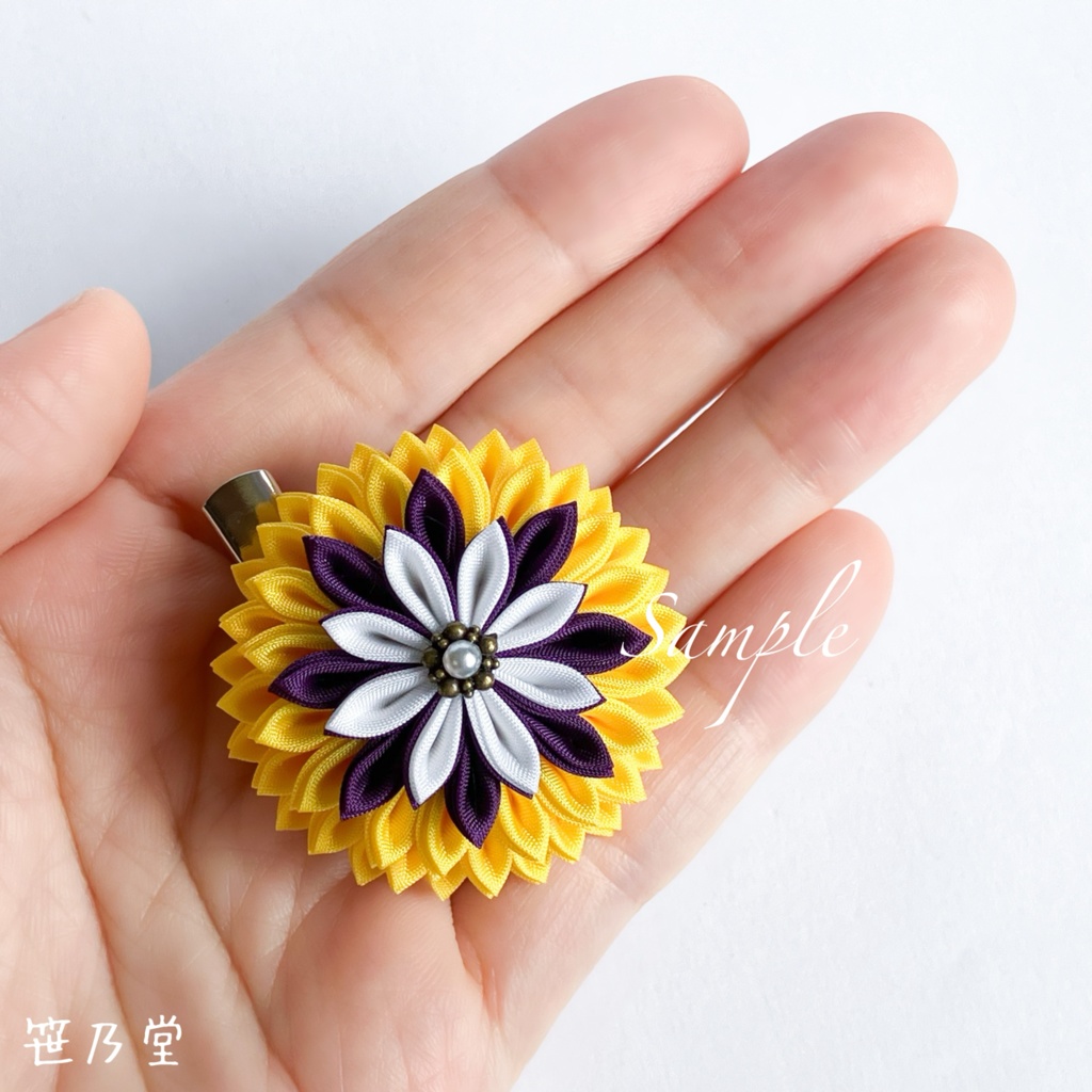 つまみ細工 和のクリップ〜HALLOWEEN MOON〜