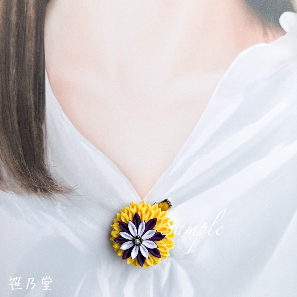 つまみ細工 和のクリップ〜HALLOWEEN MOON〜