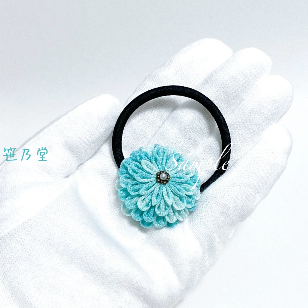 つまみ細工 和のヘアゴム〜泡泡(しゅわしゅわ)〜