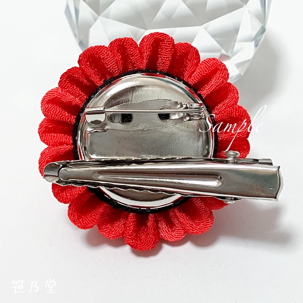 つまみ細工 和のクリップ〜紅玉〜