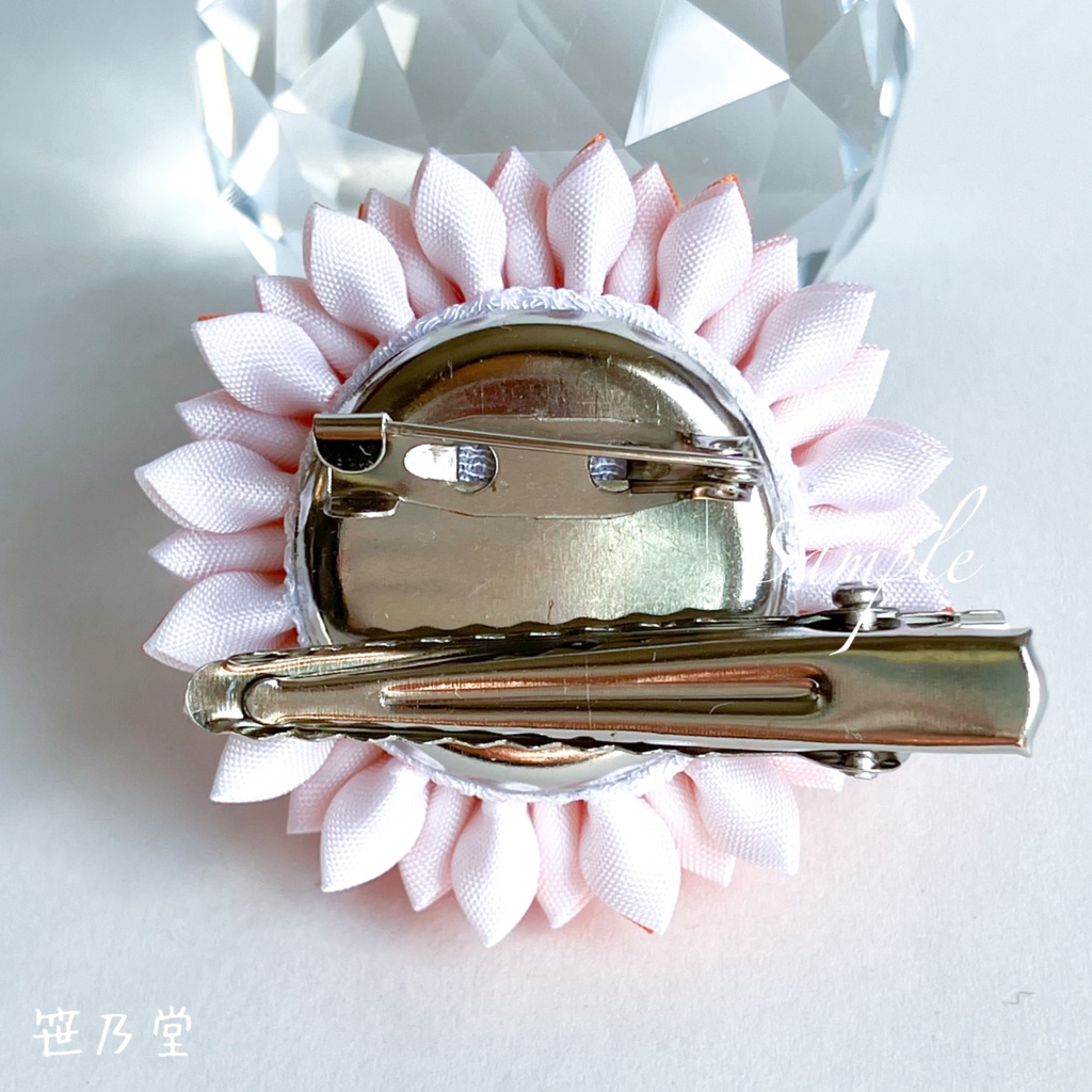 つまみ細工 和のクリップ~蜜柑~