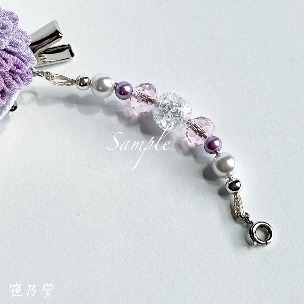 つまみ細工 2wayクリップ〜露の小径〜