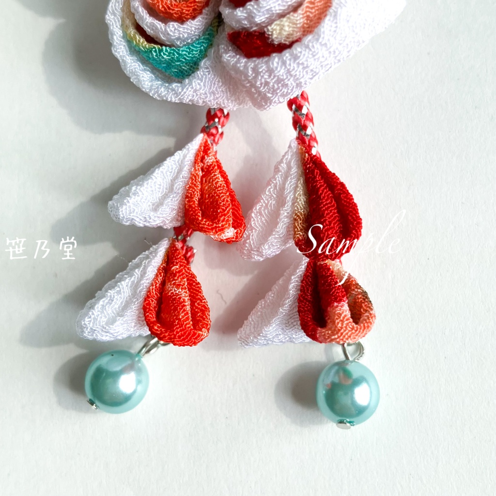 つまみ細工 和小物 クリップ〜白乙女〜