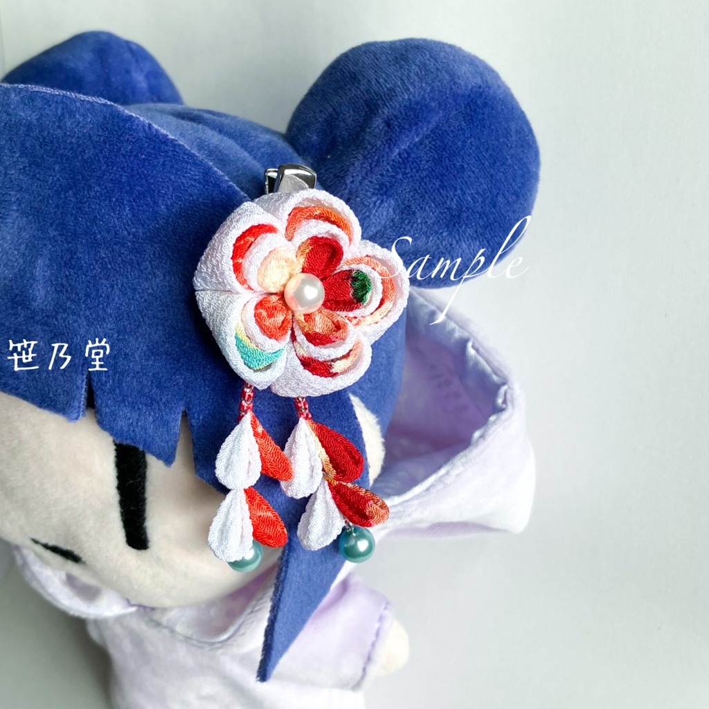 つまみ細工 和小物 クリップ〜白乙女〜