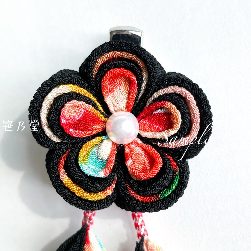 つまみ細工 和小物 クリップ〜夜華〜