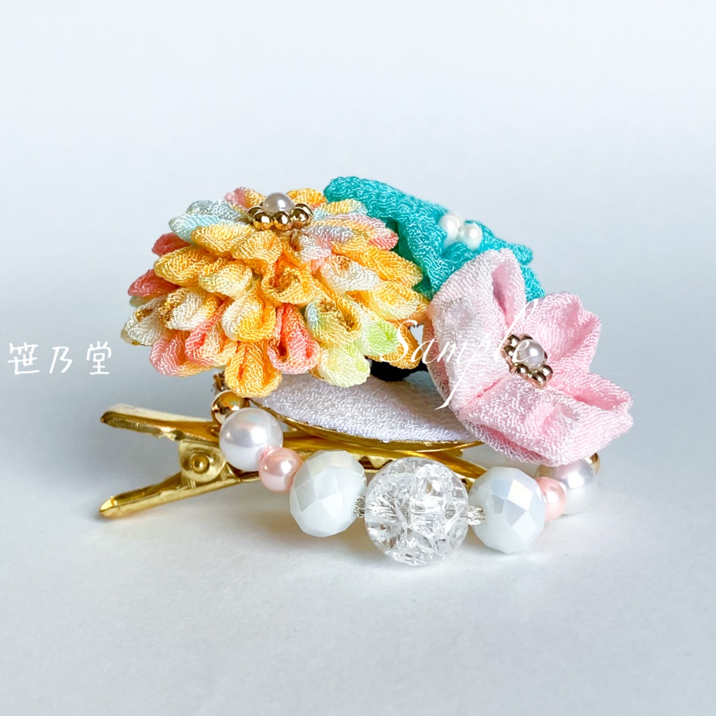 つまみ細工 和小物 2wayクリップ〜陽だまり〜