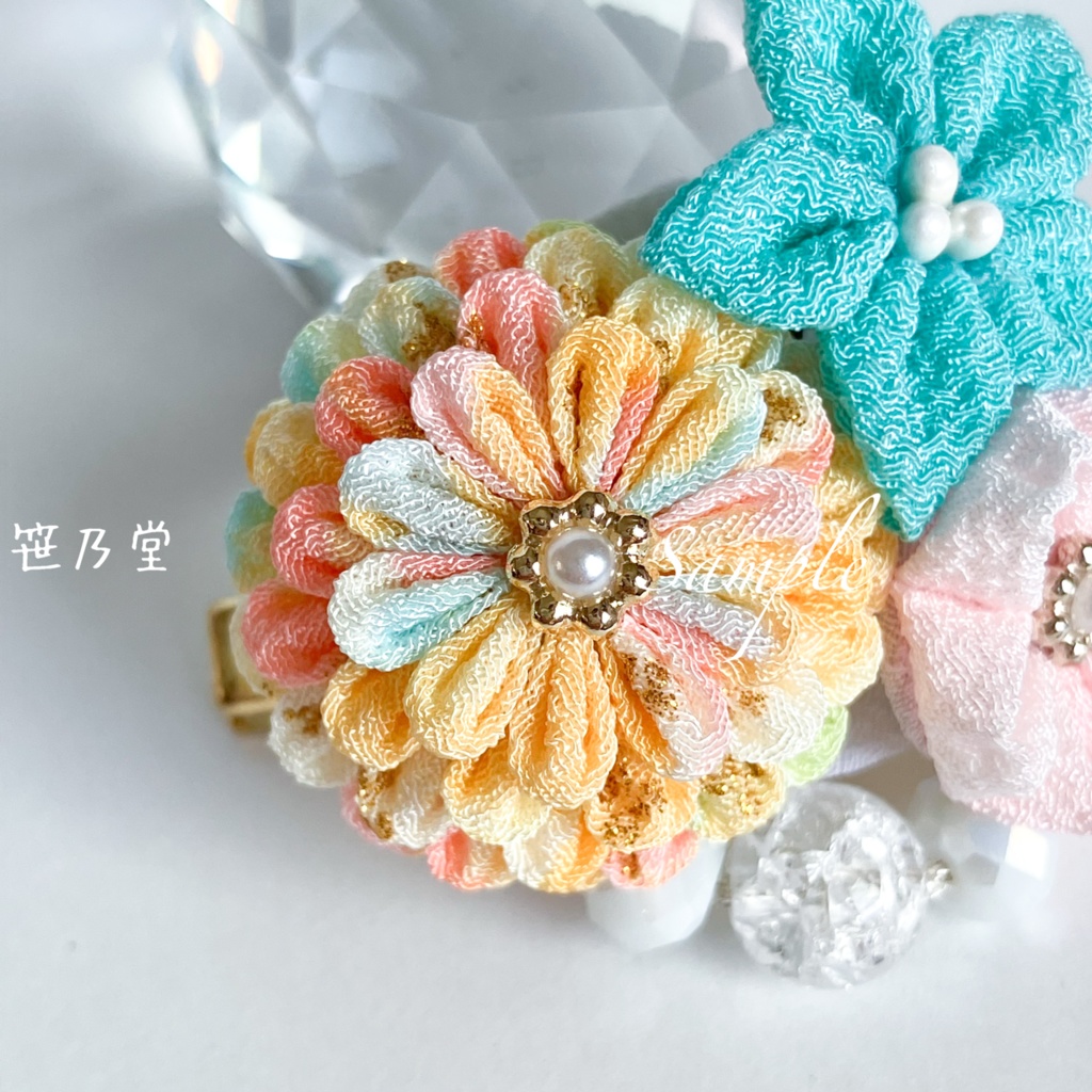 つまみ細工 和小物 2wayクリップ〜陽だまり〜