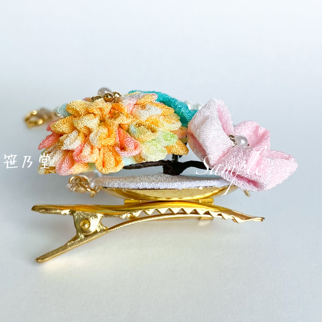 つまみ細工 和小物 2wayクリップ〜陽だまり〜