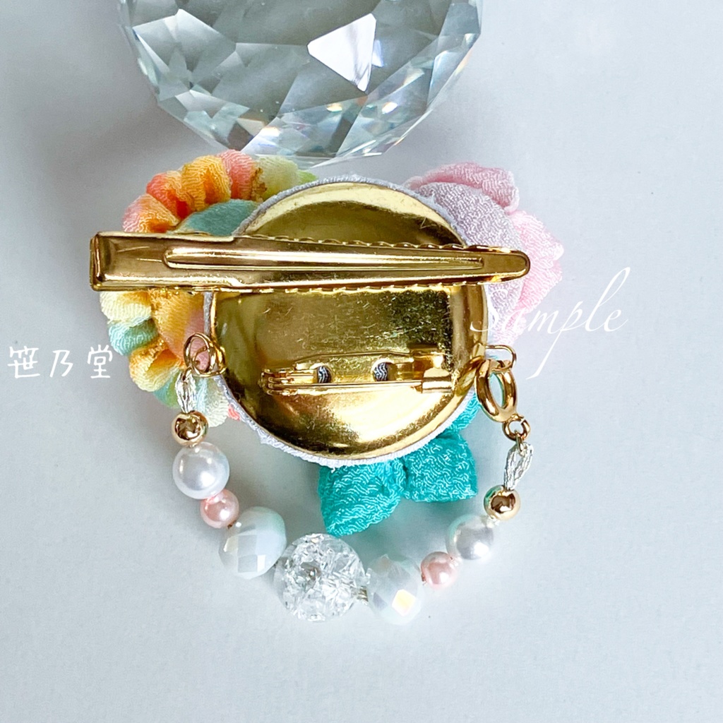 つまみ細工 和小物 2wayクリップ〜陽だまり〜