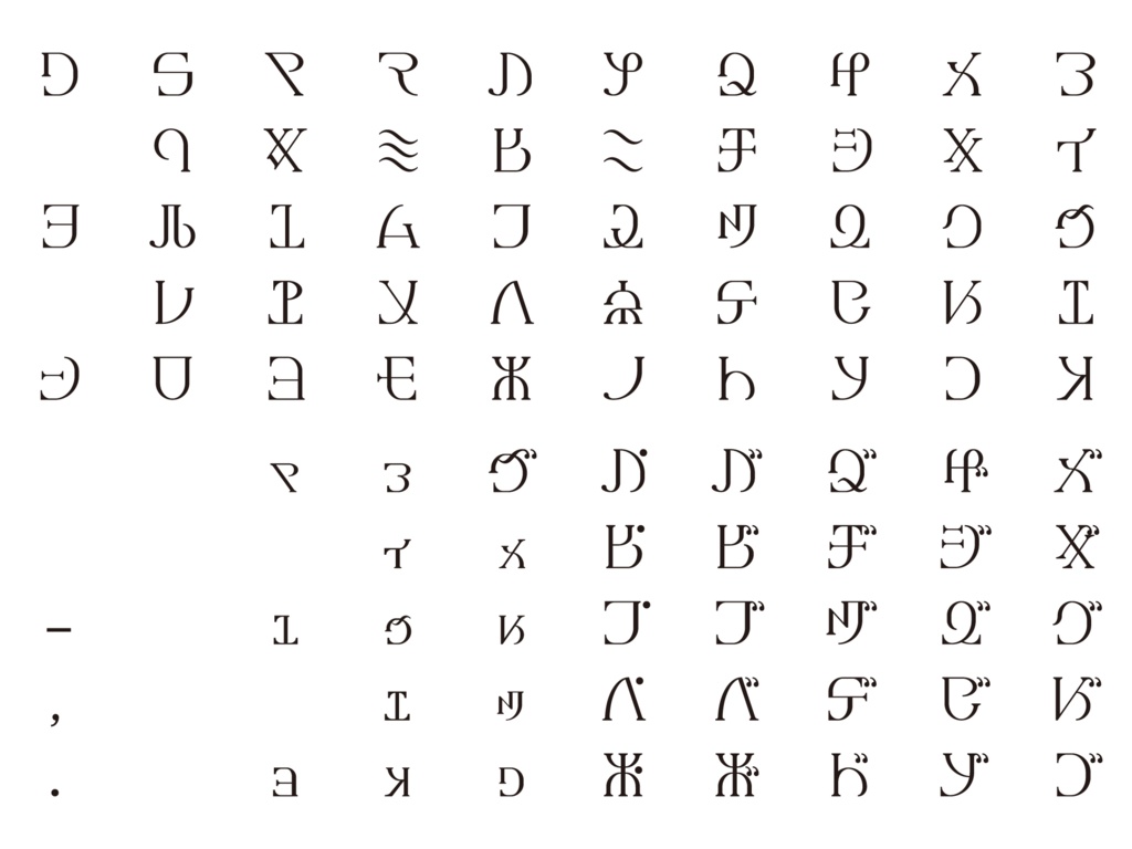 疑似欧文書体「カモフラ」/ Pseudo European Typeface “CAMOUFLA”