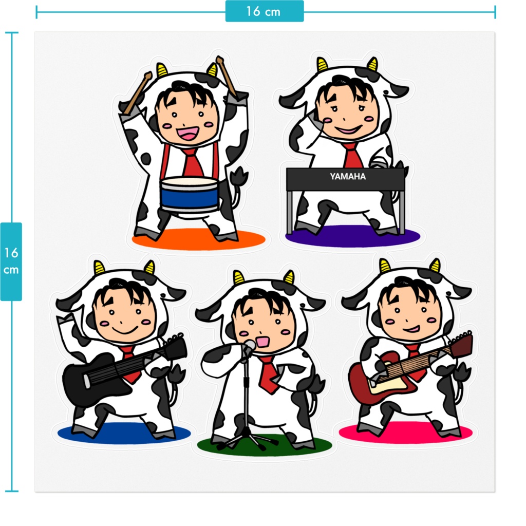 オール永田牛ステッカー