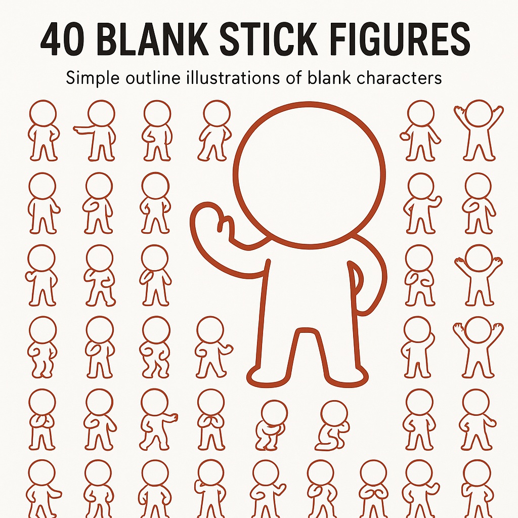 印鑑キャラ素材40種セット【朱肉線画／背景透過PNG／LINEスタンプ・SNS・資料OK】