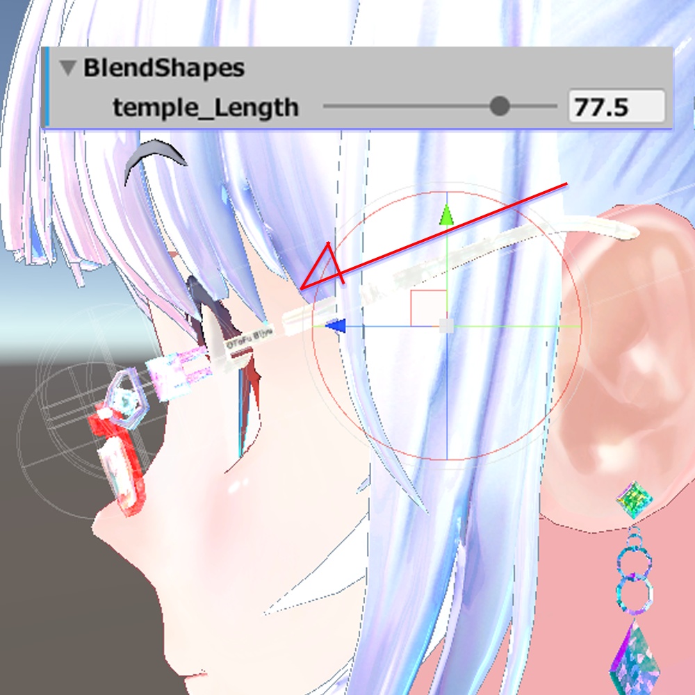 N048 おとウフちゃんのキラキラ眼鏡(UNDER RIM)