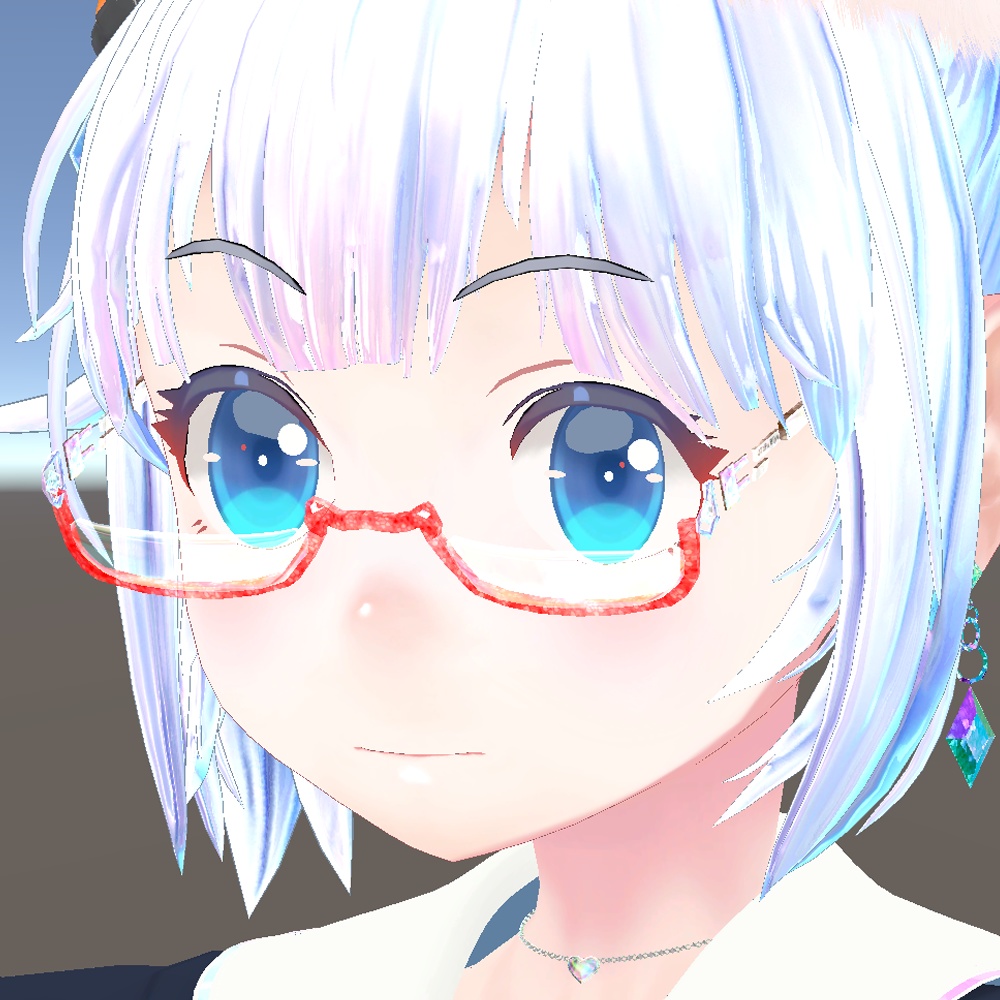 N048 おとウフちゃんのキラキラ眼鏡(UNDER RIM)