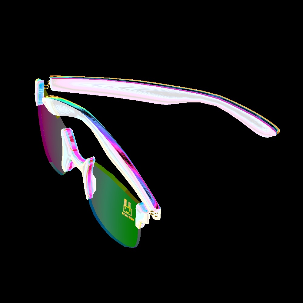 N053 ウェリントンのリムレス眼鏡(PhysBone対応)