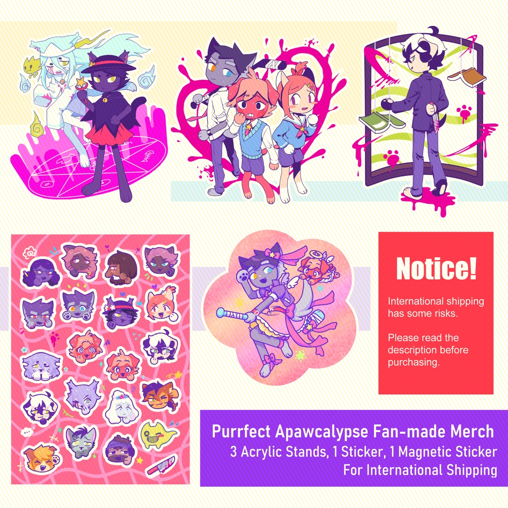 [PA] 3 Acrylic Stands, 1 Sticker and 1 Magnetic Sticker[For International shipping]