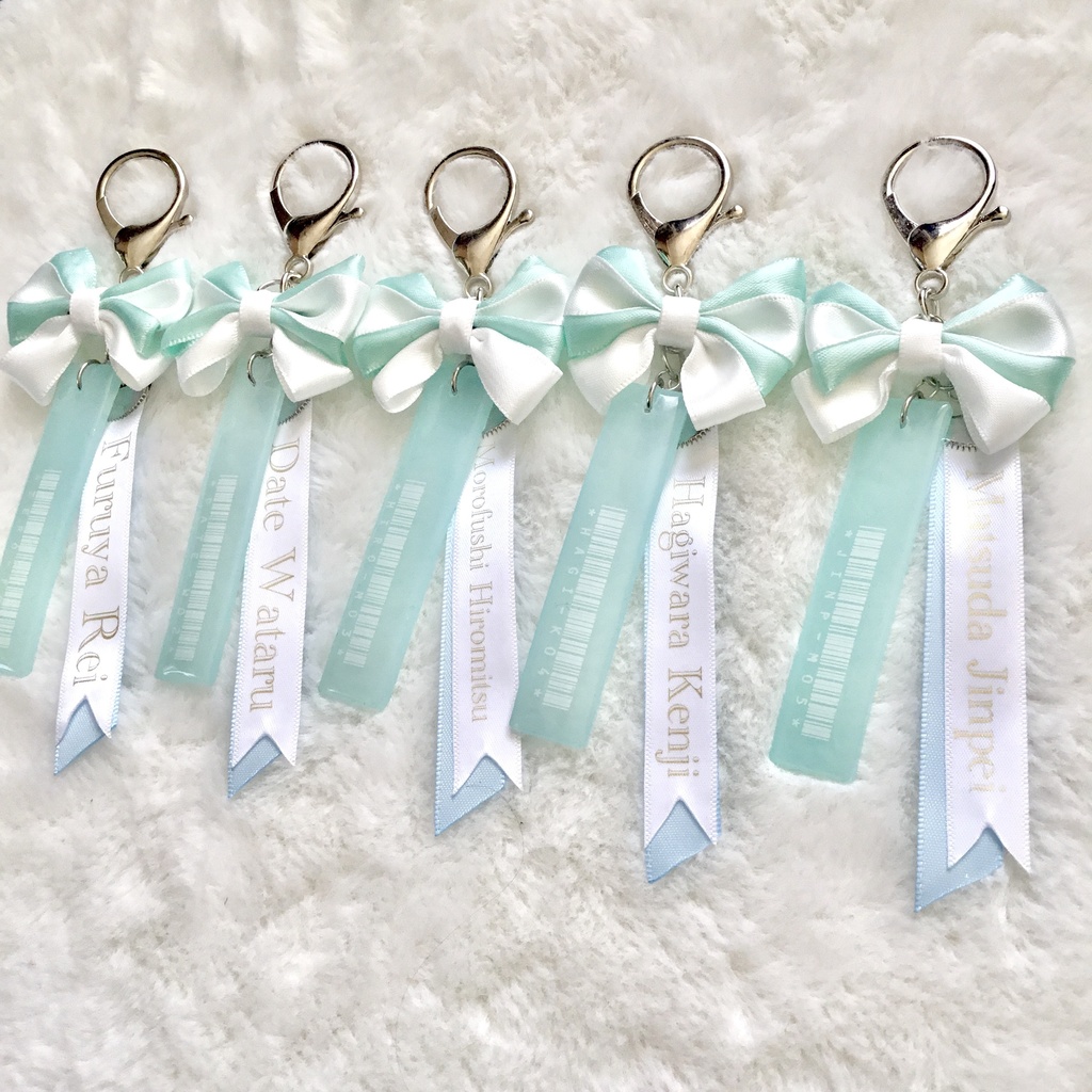 【名探偵コナン】警察学校組バーコードリボンチャーム(スカイブルー×ホワイト)