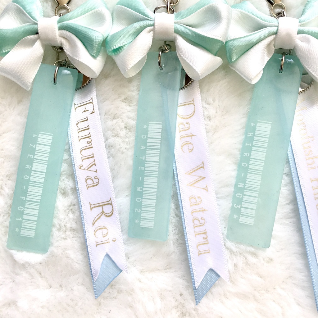 【名探偵コナン】警察学校組バーコードリボンチャーム(スカイブルー×ホワイト)