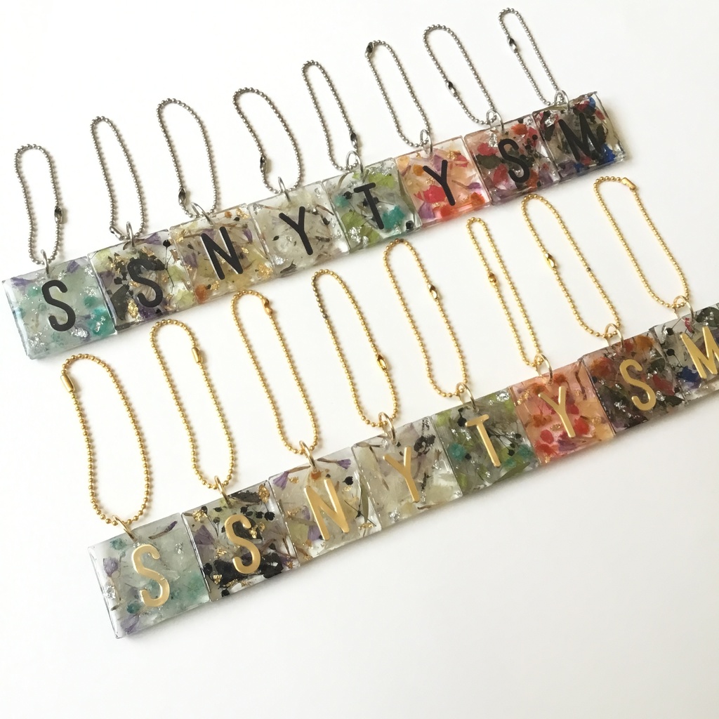 【呪術廻戦】スクエア■推し花イニシャルキーホルダー