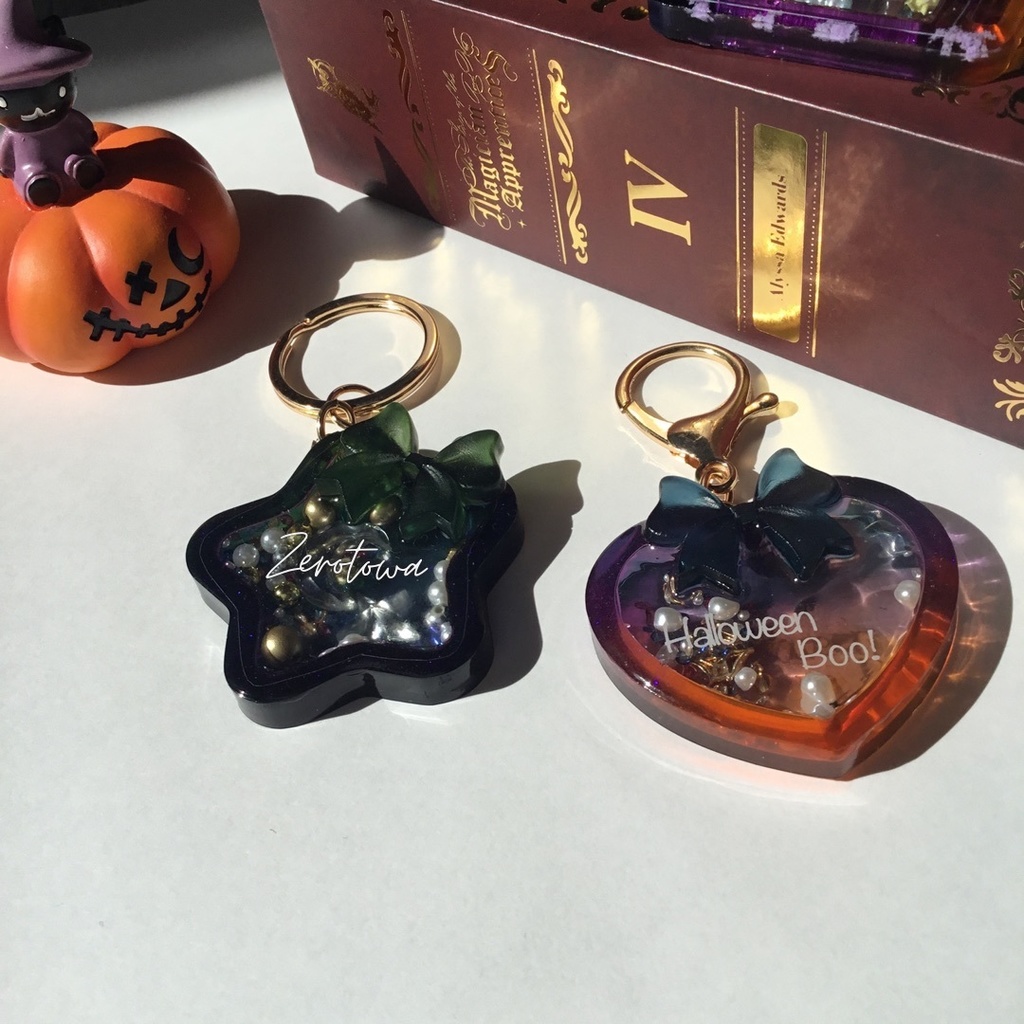 ハンドメイド シェイカーキーホルダー レジン ハロウィン パンプキン