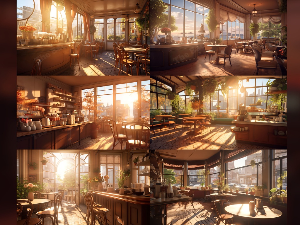 Vtuber Background Bundle, Set of 12 Backgrounds, stream room background, vtuber room background, background twitch, seamless looped, Cozy Cafe