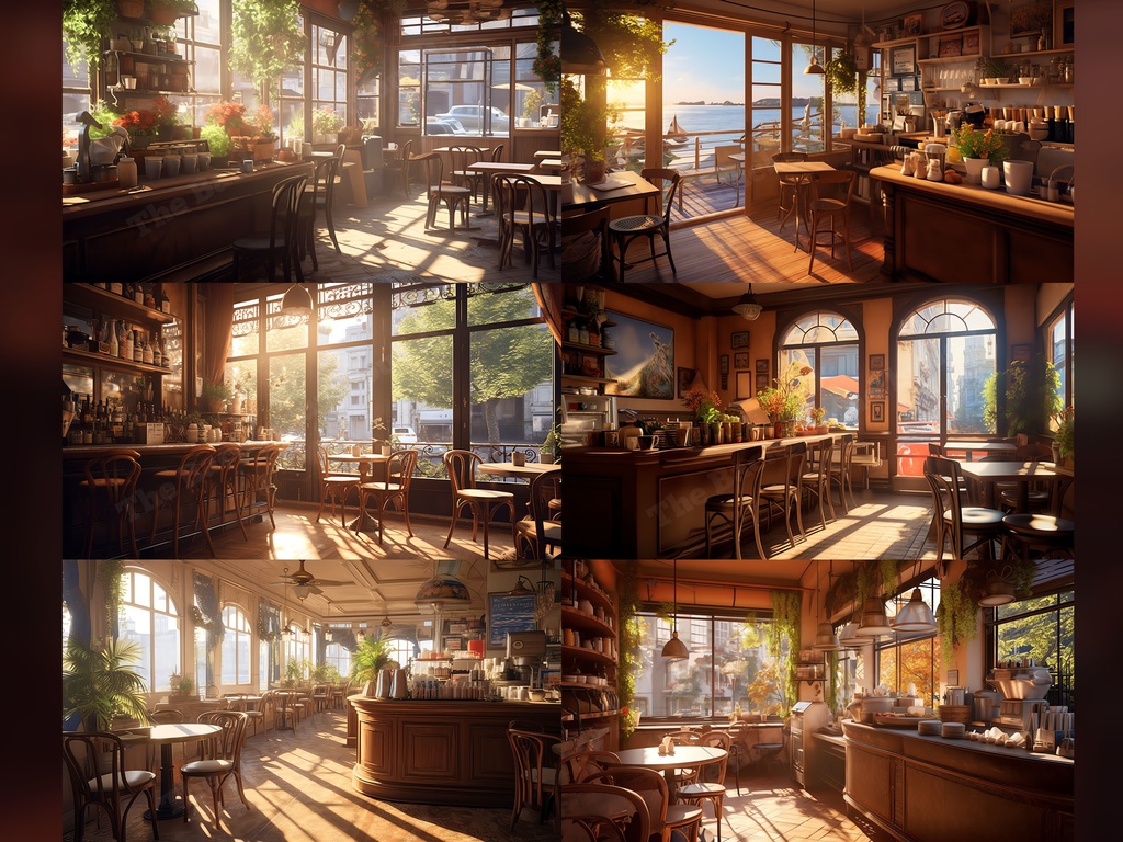 Vtuber Background Bundle, Set of 12 Backgrounds, stream room background, vtuber room background, background twitch, seamless looped, Cozy Cafe