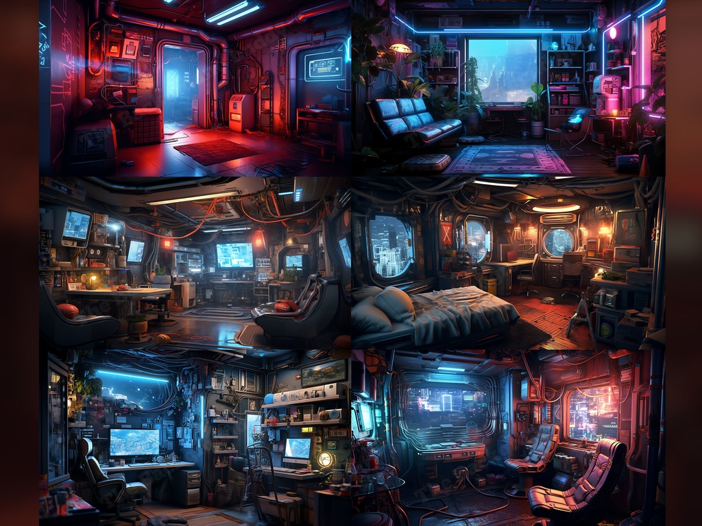 Vtuber Background Bundle, Set of 12 Backgrounds, stream room background, vtuber room background, background twitch, seamless looped, Cyberpunk