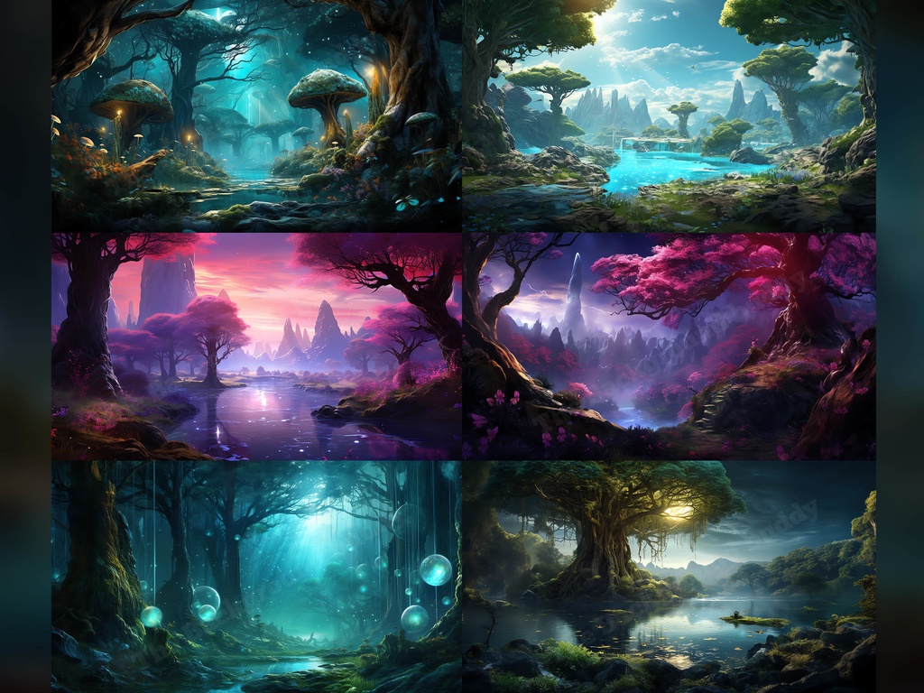 Vtuber Background Bundle, Set of 12 Backgrounds, stream room background, vtuber room background, background twitch, seamless looped, Fantasy Forest