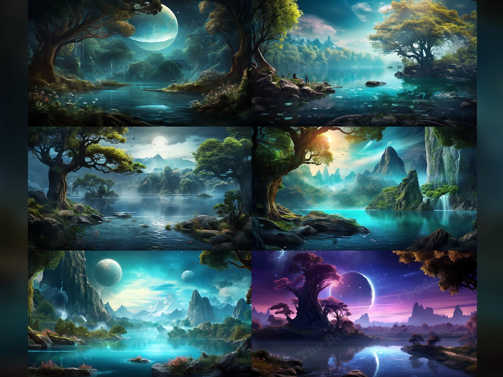 Vtuber Background Bundle, Set of 12 Backgrounds, stream room background, vtuber room background, background twitch, seamless looped, Fantasy Forest