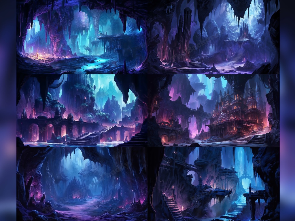 Vtuber Background Bundle, Set of 12 Backgrounds, stream room background, vtuber room background, background twitch, seamless looped, Fantasy RPG Purple