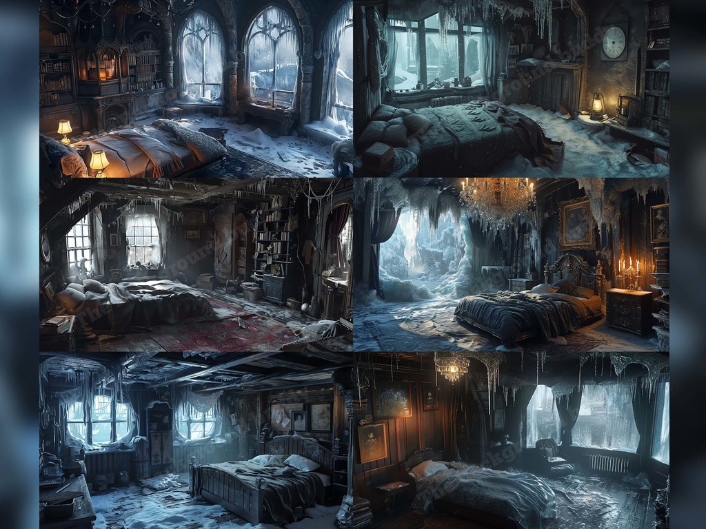 Vtuber Background Bundle, Set of 12 Backgrounds, stream room background, vtuber room background, background twitch, seamless looped, Frostpunk