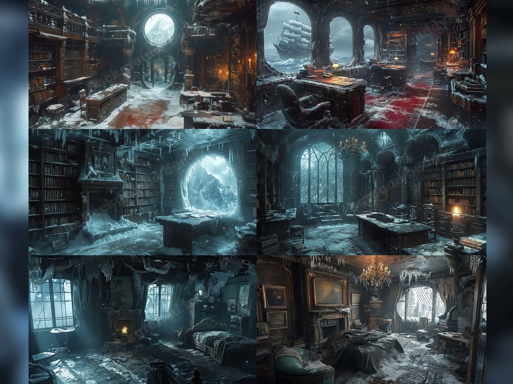 Vtuber Background Bundle, Set of 12 Backgrounds, stream room background, vtuber room background, background twitch, seamless looped, Frostpunk