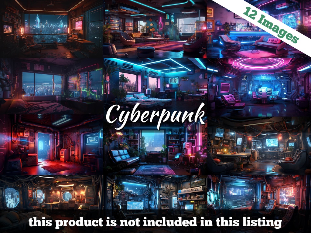 Vtuber Background Bundle, Set of 12 Backgrounds, stream room background, vtuber room background, background twitch, seamless looped, Futuristic City