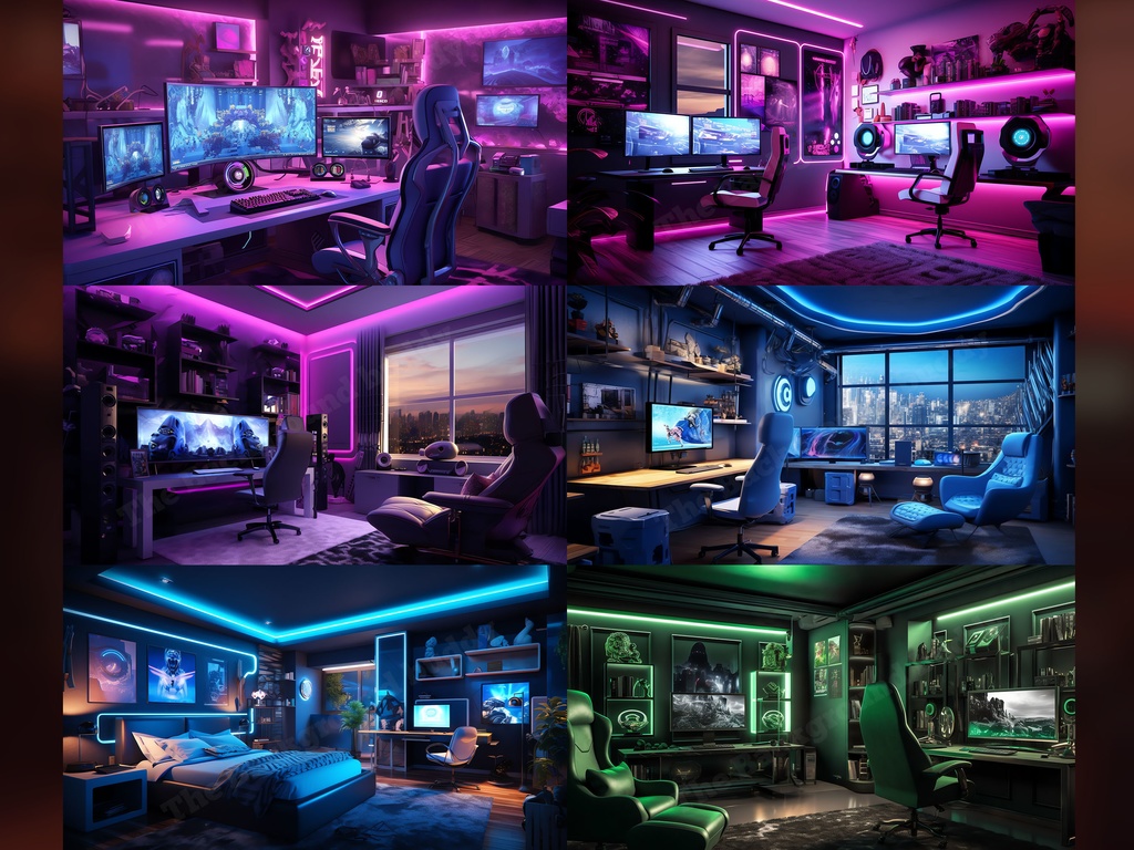 Vtuber Background Bundle, Set of 12 Backgrounds, stream room background, vtuber room background, background twitch, seamless looped, Gaming Room