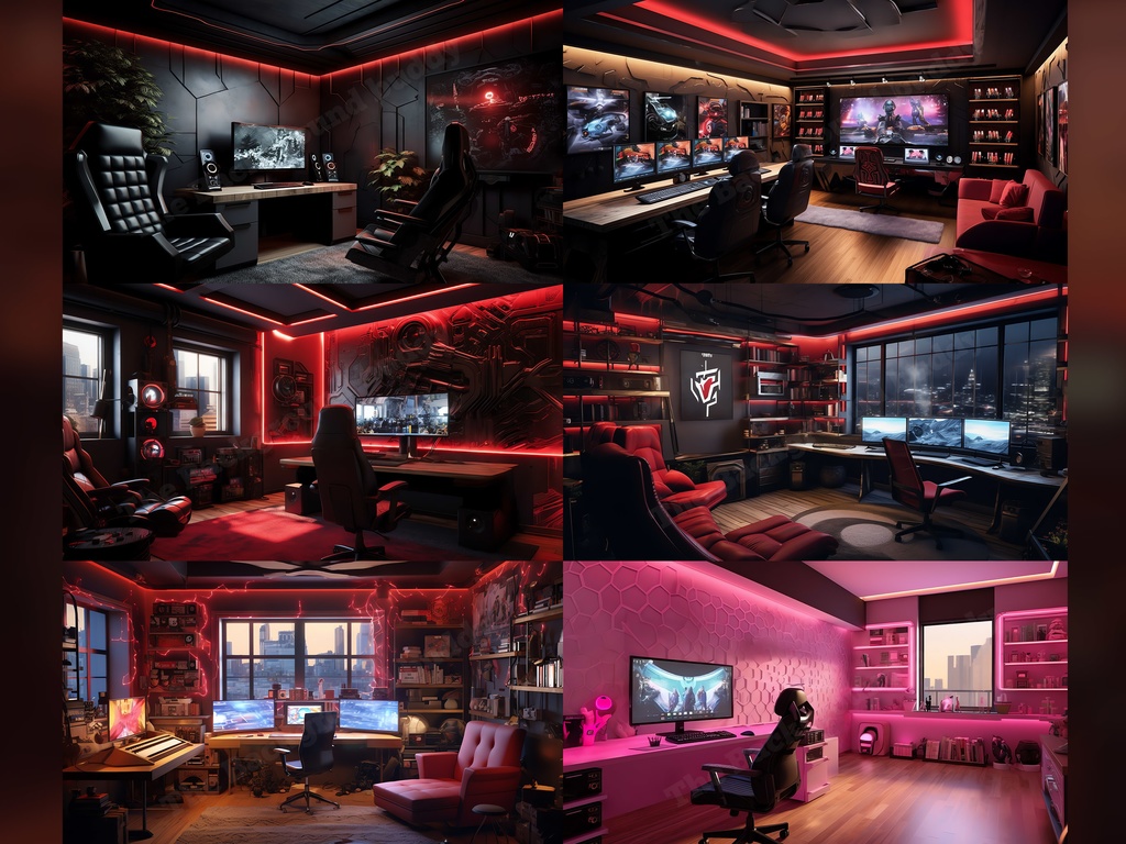 Vtuber Background Bundle, Set of 12 Backgrounds, stream room background, vtuber room background, background twitch, seamless looped, Gaming Room