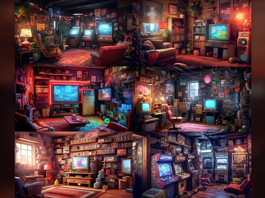 Vtuber Background Bundle, Set of 12 Backgrounds, stream room background, vtuber room background, background twitch, seamless looped, Retro Gaming Room