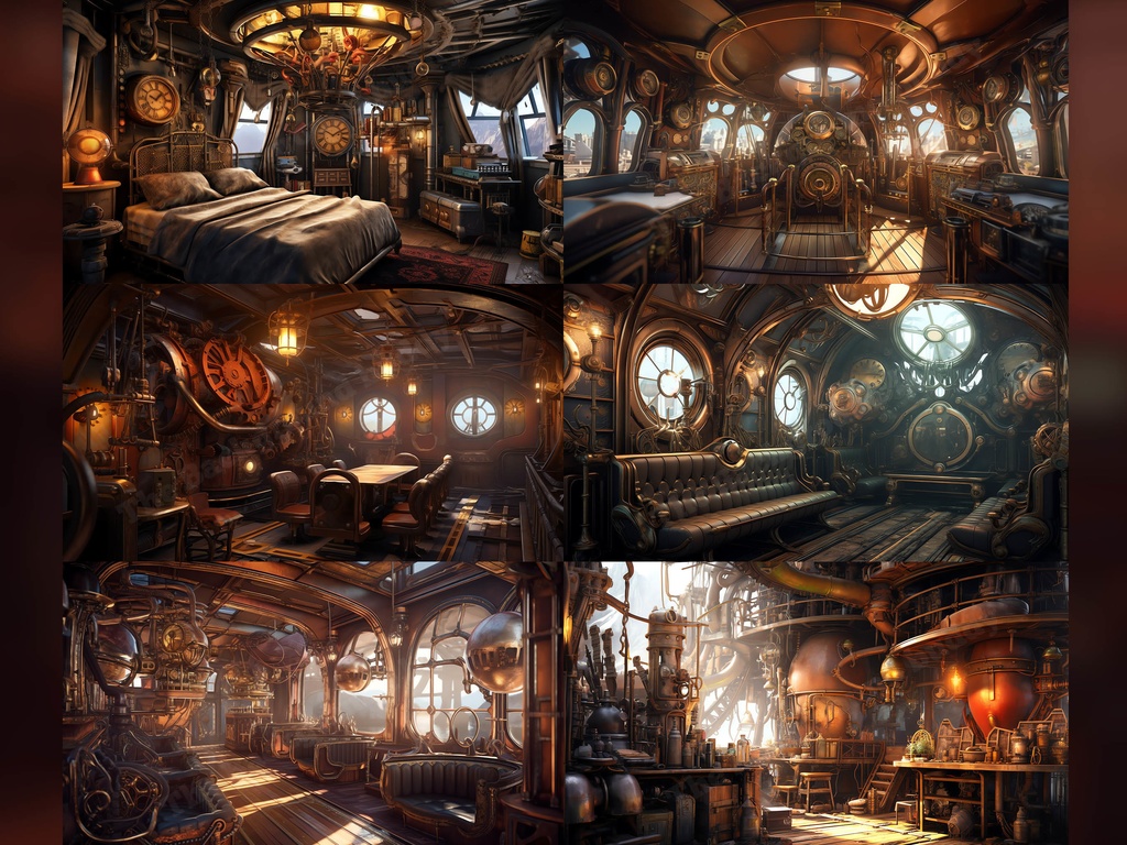 Vtuber Background Bundle, Set of 12 Backgrounds, stream room background, vtuber room background, background twitch, seamless looped, Steampunk