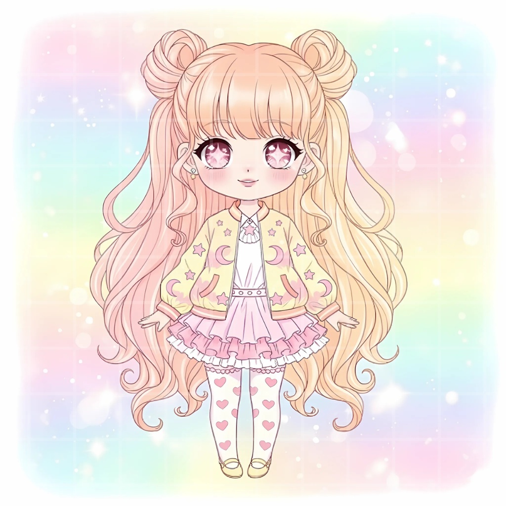 【SNSアイコン】ピンク×イエローのふんわりカラーの女の子
