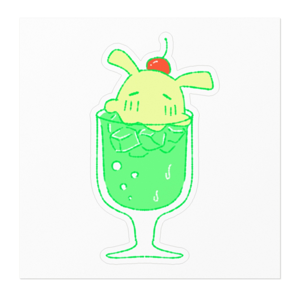 しゅわしゅわメロンソーダのステッカー