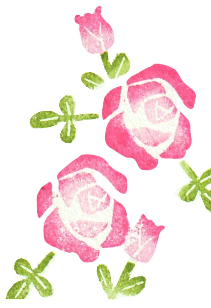 花言葉一筆箋シリーズ ピンク色のマダムピエールオジェと猫