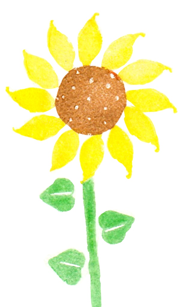 花言葉一筆箋シリーズ 黄色い向日葵と猫